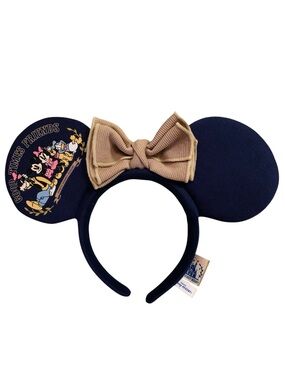 Tokyo Disney Resort Limited Minnie Mouse Headband Blue Beige Bow EUC Japan